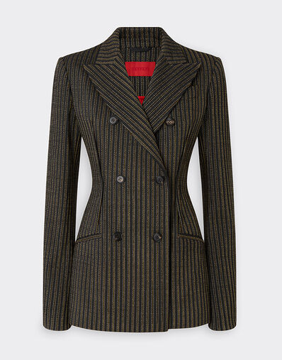 Ferrari 细条纹羊毛西装外套 炭灰色 50126f