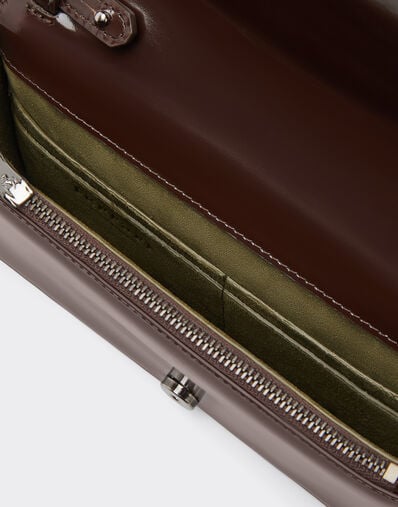 Ferrari Ferrari GT glossy leather wallet with chain strap Espresso 49274f