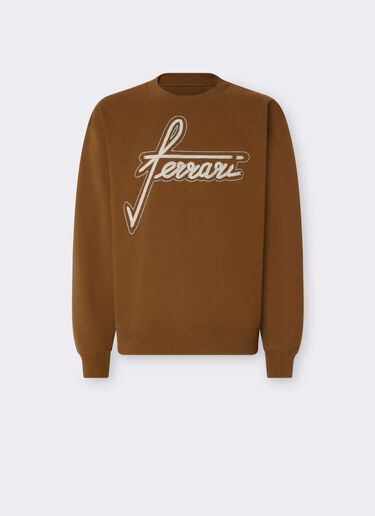 Sweat à col rond avec broderie Ferrari Ferrari Sweat à col rond avec broderie Ferrari Caffè CJMSW0036JCO0046f