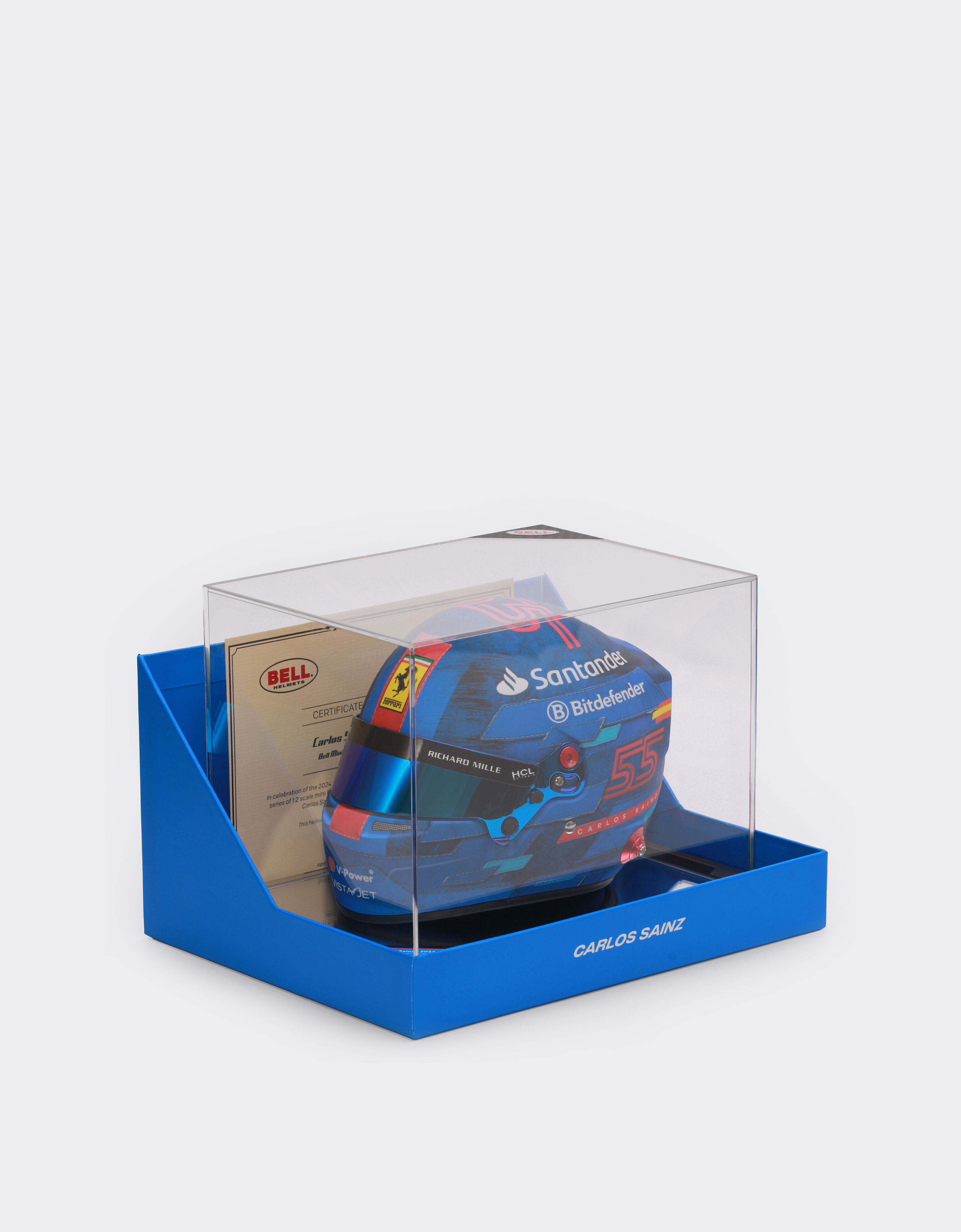 Ferrari 1:2比例 Carlos Sainz 迈阿密2024特别版迷你头盔 苏格兰蓝色 F1349f
