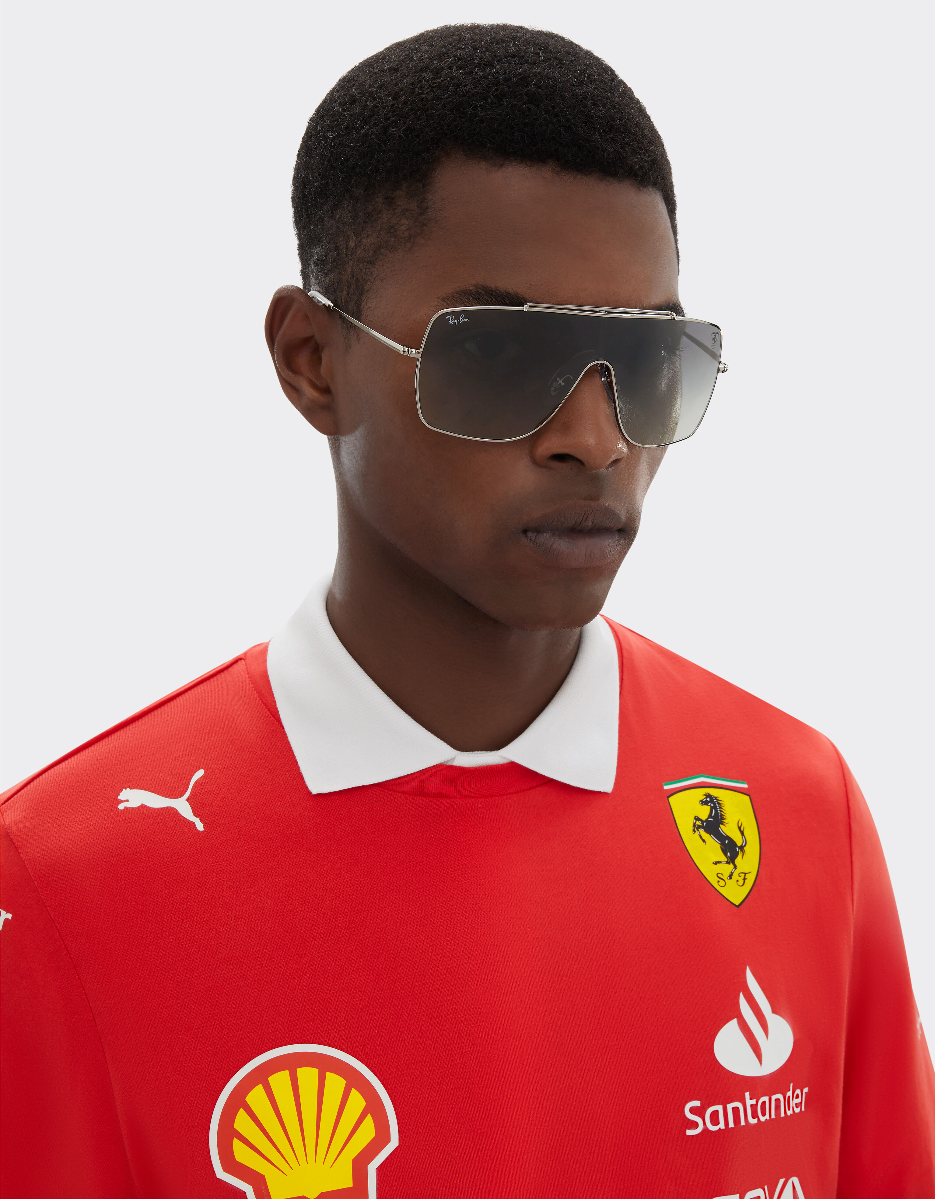 Ferrari 雷朋与法拉利车队合作款 RB3697MF 灰色渐变镜片金属太阳镜 深灰色 F1510f