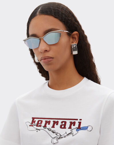 Ferrari Ferrari sunglasses in silver-coloredtitanium with dark purple mirrored lenses Silver LA0KUf