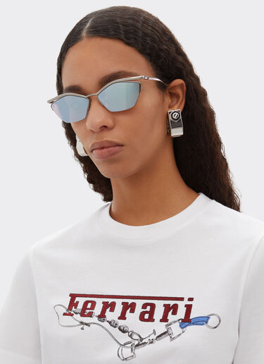 Ferrari Ferrari sunglasses in silver-coloredtitanium with dark purple mirrored lenses Silver LA0KUf