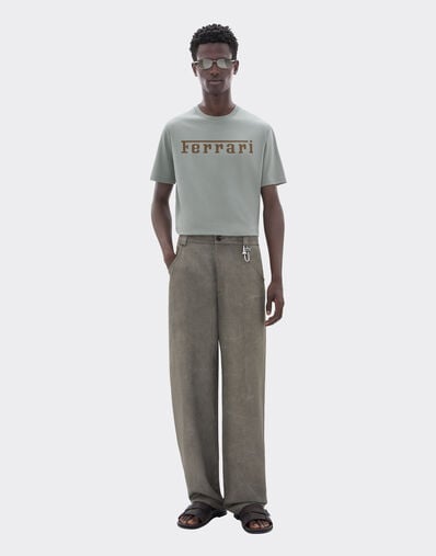 Ferrari Cotton T-shirt with Ferrari logo Grey CJNTH0006JCO0045f