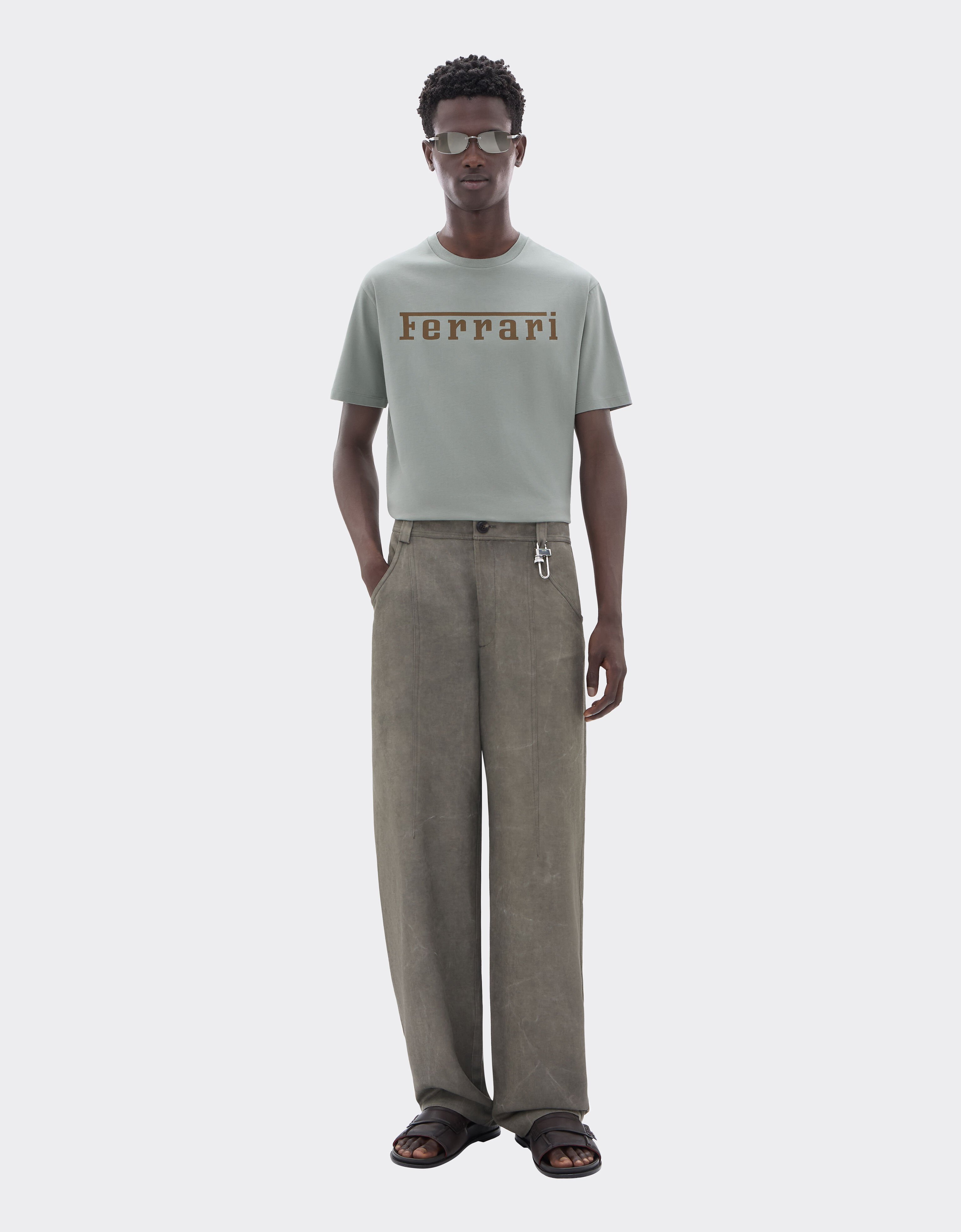 Cotton T-shirt with Ferrari logo Ferrari Cotton T-shirt with Ferrari logo Grey CJNTH0006JCO0045f