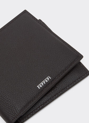 粒面皮革折叠钱包 Ferrari 粒面皮革折叠钱包 Dark brown 50174f