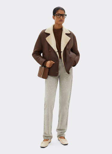 Ferrari Shearling caban 烟草色 20982f