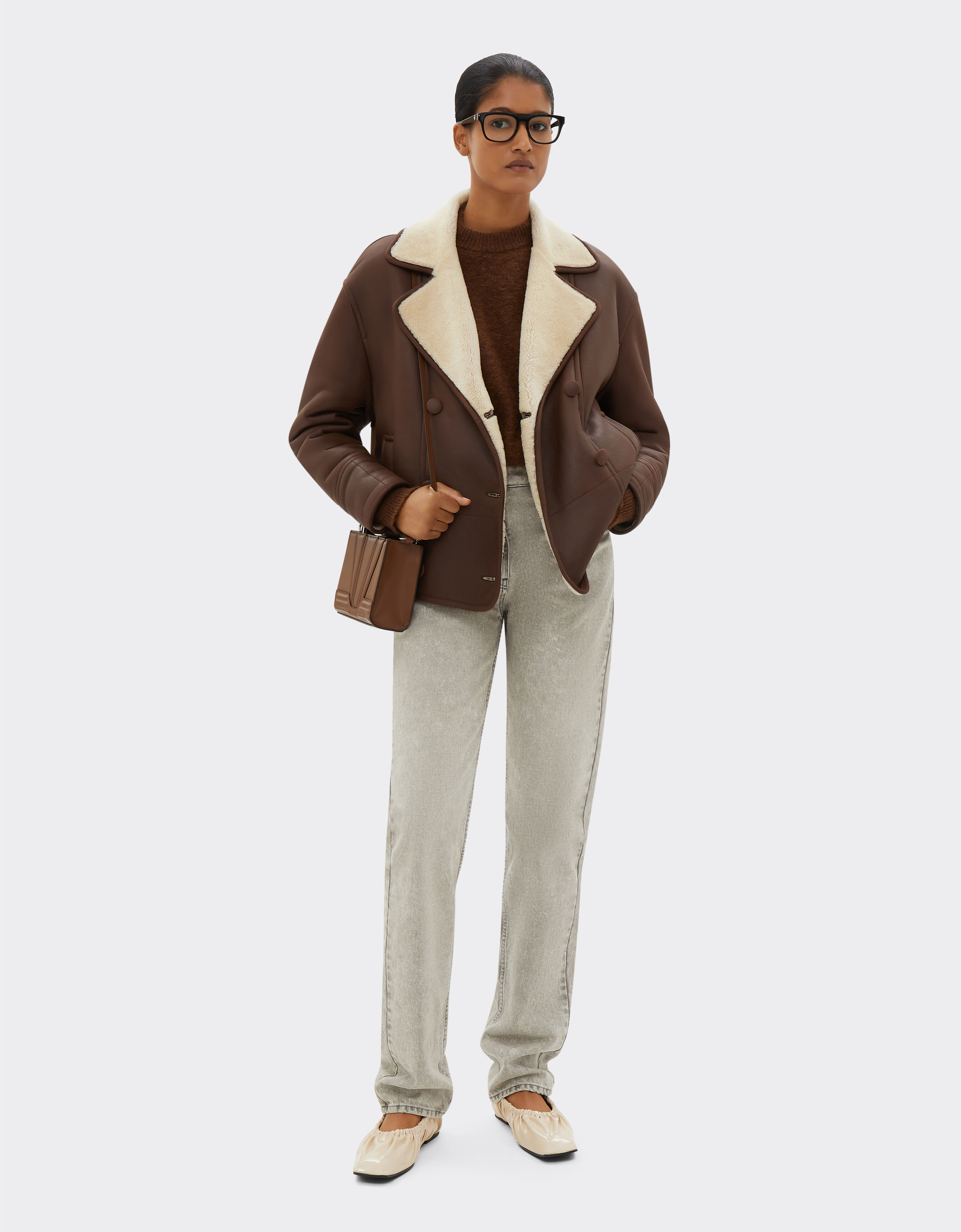 Ferrari Shearling caban 烟草色 20982f