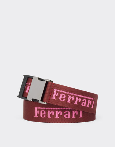Ferrari 法拉利徽标提花腰带 酒红色 20383f