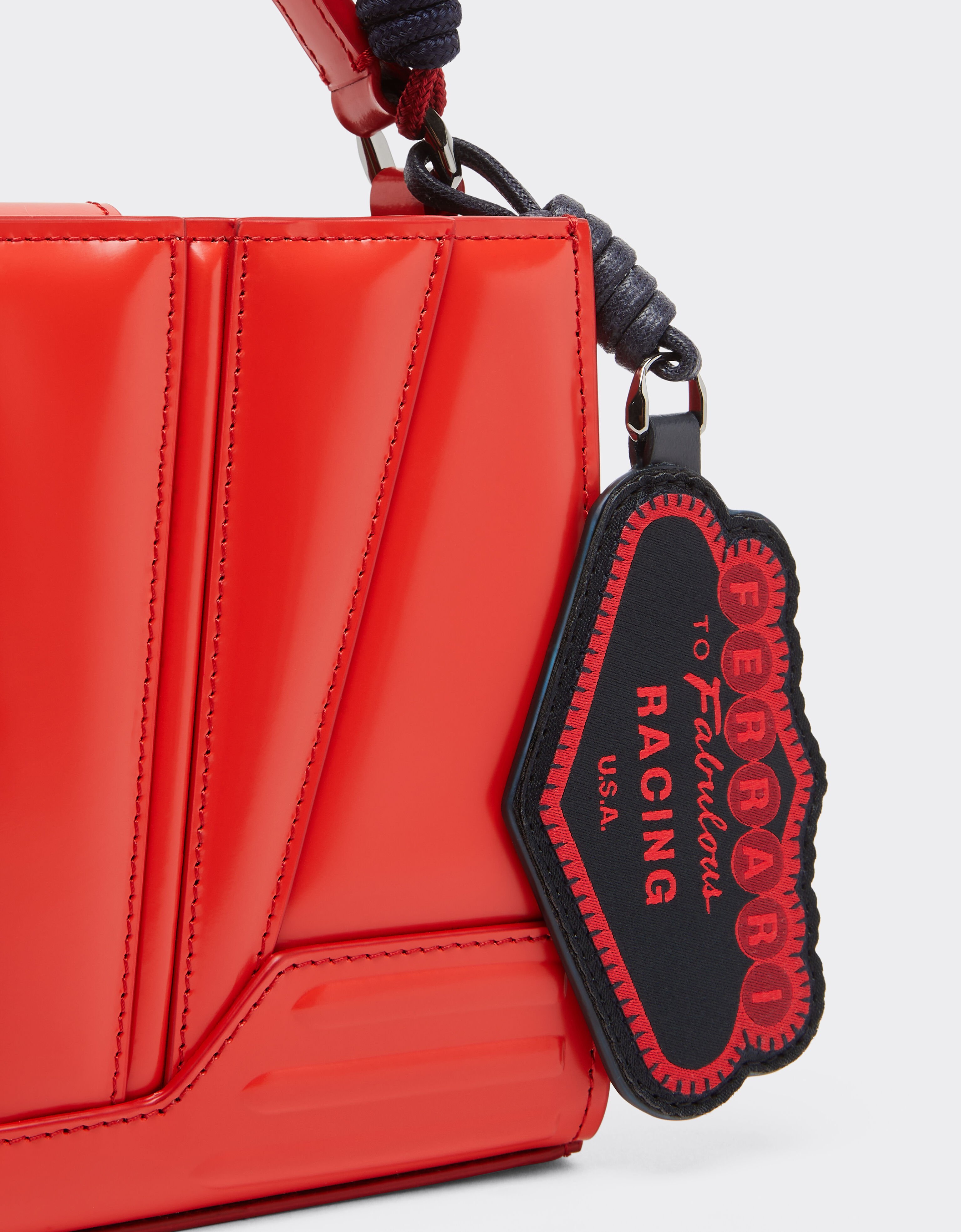 Ferrari 法拉利 GT 迷你皮革托特包 Rosso Dino 红色 51200f