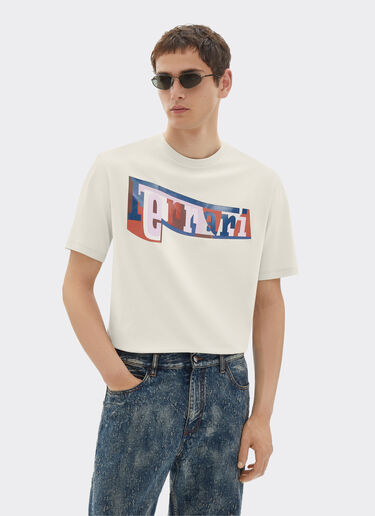 Ferrari T-shirt with color block logo print Chalk 49277f