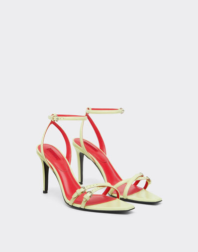 Ferrari Glossy leather sandals Iris Yellow 50374f