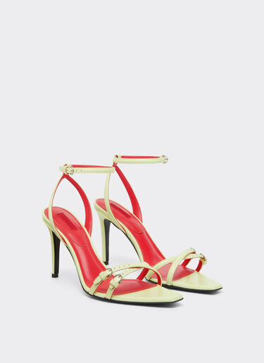 Ferrari Glossy leather sandals Iris Yellow 50374f