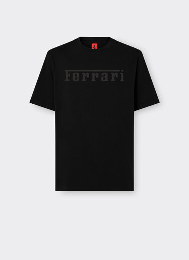 Ferrari 法拉利徽标棉质 T 恤 黑色 21179f