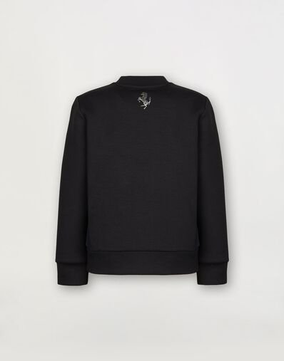 Ferrari Children’s sweatshirt in recycled scuba fabric with large Ferrari logo 黑色 46994fK