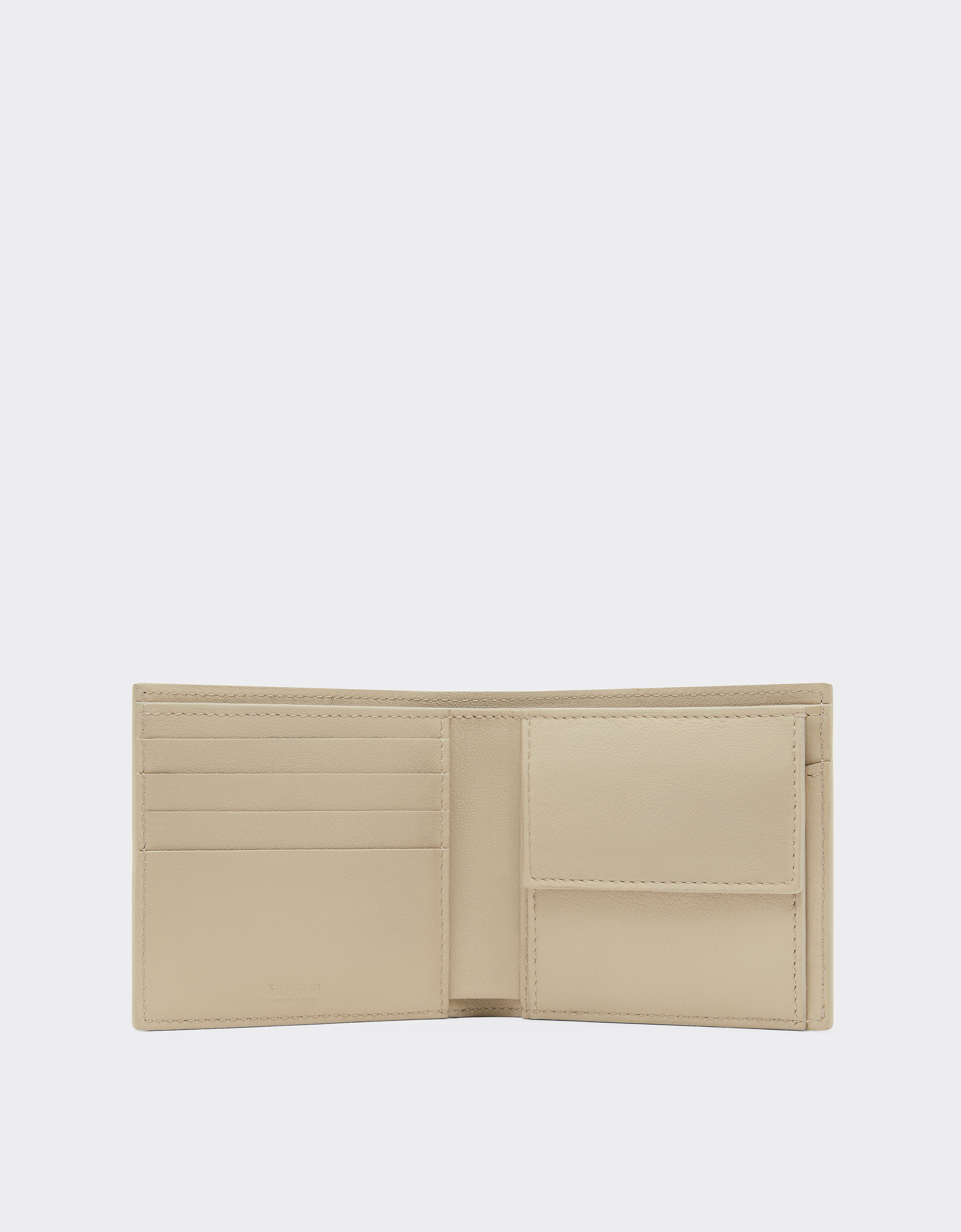 Ferrari Leather wallet with diagonal stitching Chalk 49227f