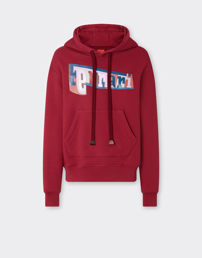 Ferrari Hoodie with color block logo print Cherry 22835f