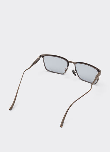 Ferrari Ferrari sunglasses in  brushed gray/brownmetal  with light gray crystal lenses Grey LA0LEf