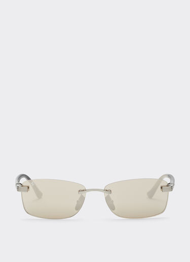 Ferrari Ferrari sunglasses in  brushed silver-colored titanium  and acetate with transparent gold lenses with white mirror coating Silver LA0L6f