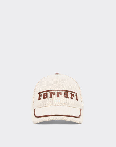Ferrari Baseball cap with embroidered Ferrari logo and leather details Giallo Modena 21342f