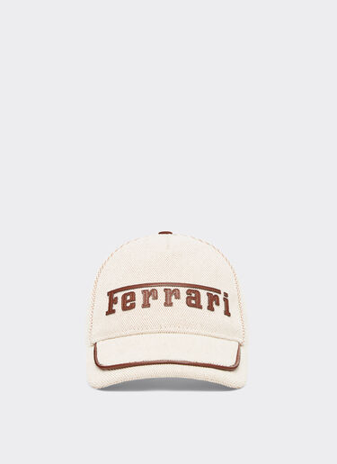 Ferrari 法拉利徽标刺绣和皮革细节棒球帽 Hide 21931f