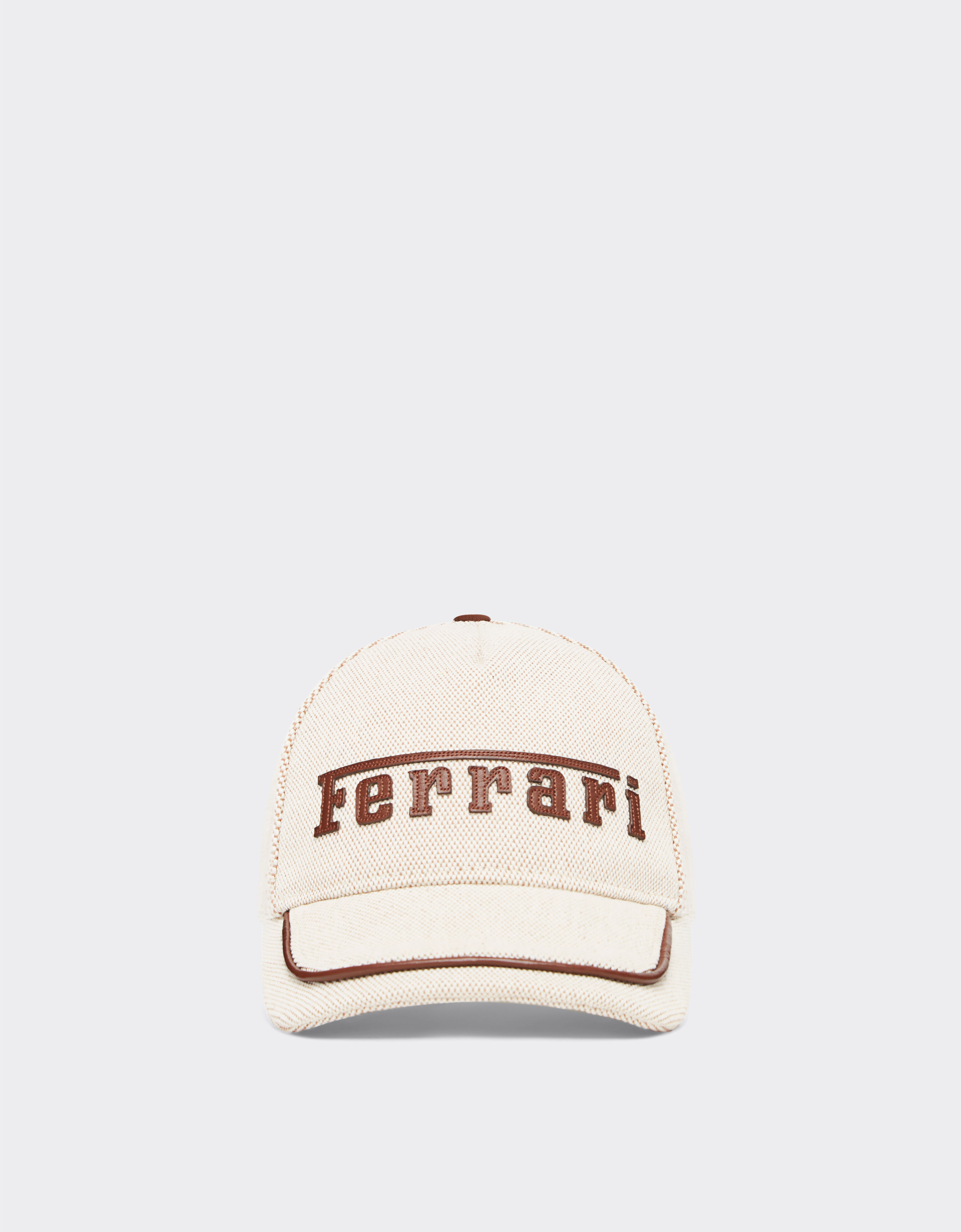 Ferrari 法拉利徽标刺绣和皮革细节棒球帽 Hide 21931f