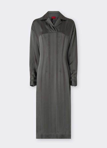 Midi dress in jacquard silk blend with Pekin stripes Ferrari Midi dress in jacquard silk blend with Pekin stripes Verde piombo CWWDR0033WAC0001f