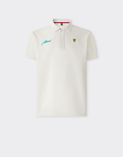 Ferrari Scuderia Ferrari Miami 2026 Polo Shirt Avorio SJMPO0019JCO0039f
