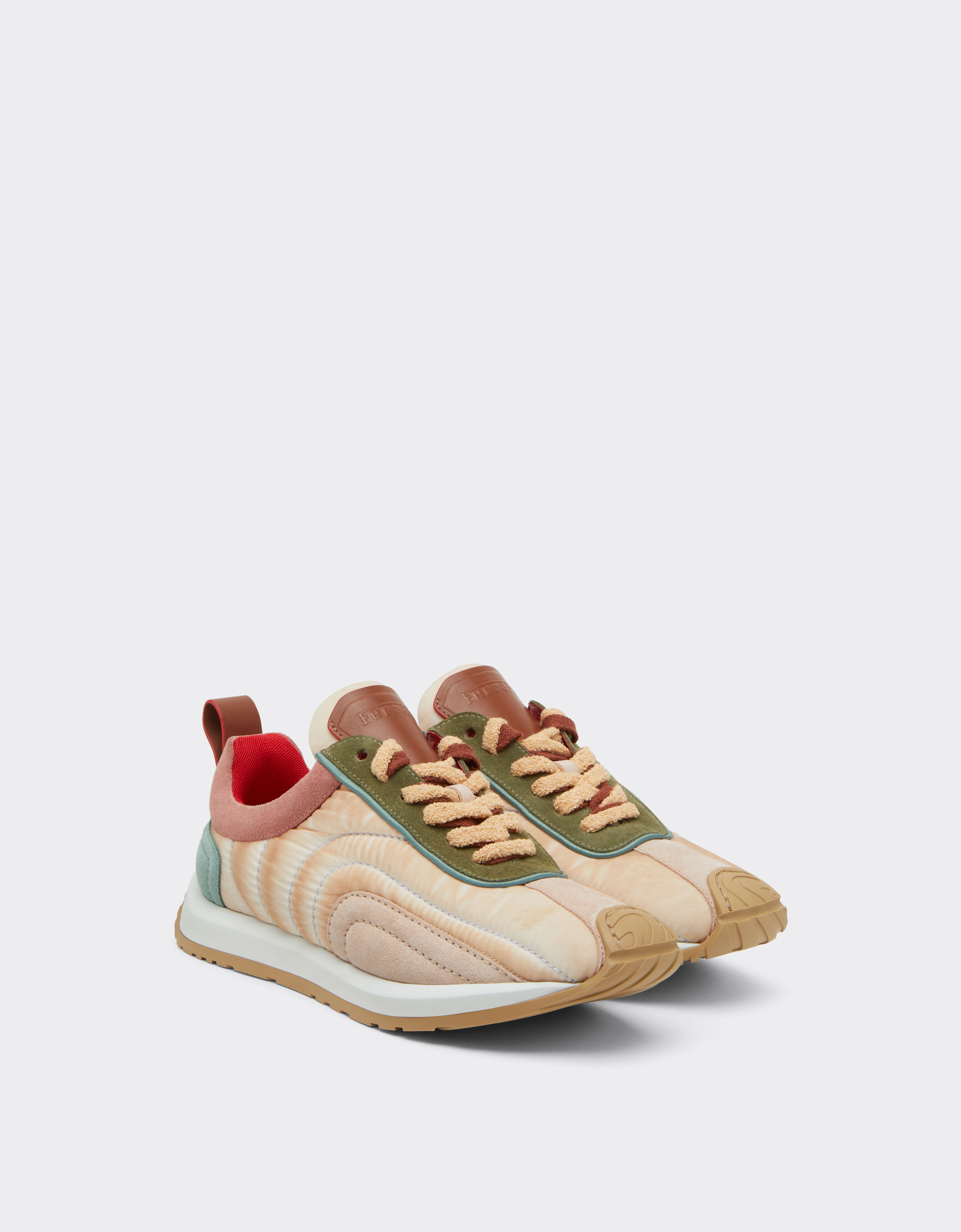 Ferrari 绒面革、纳帕皮革和尼龙训练鞋 Powder Pink 50765f