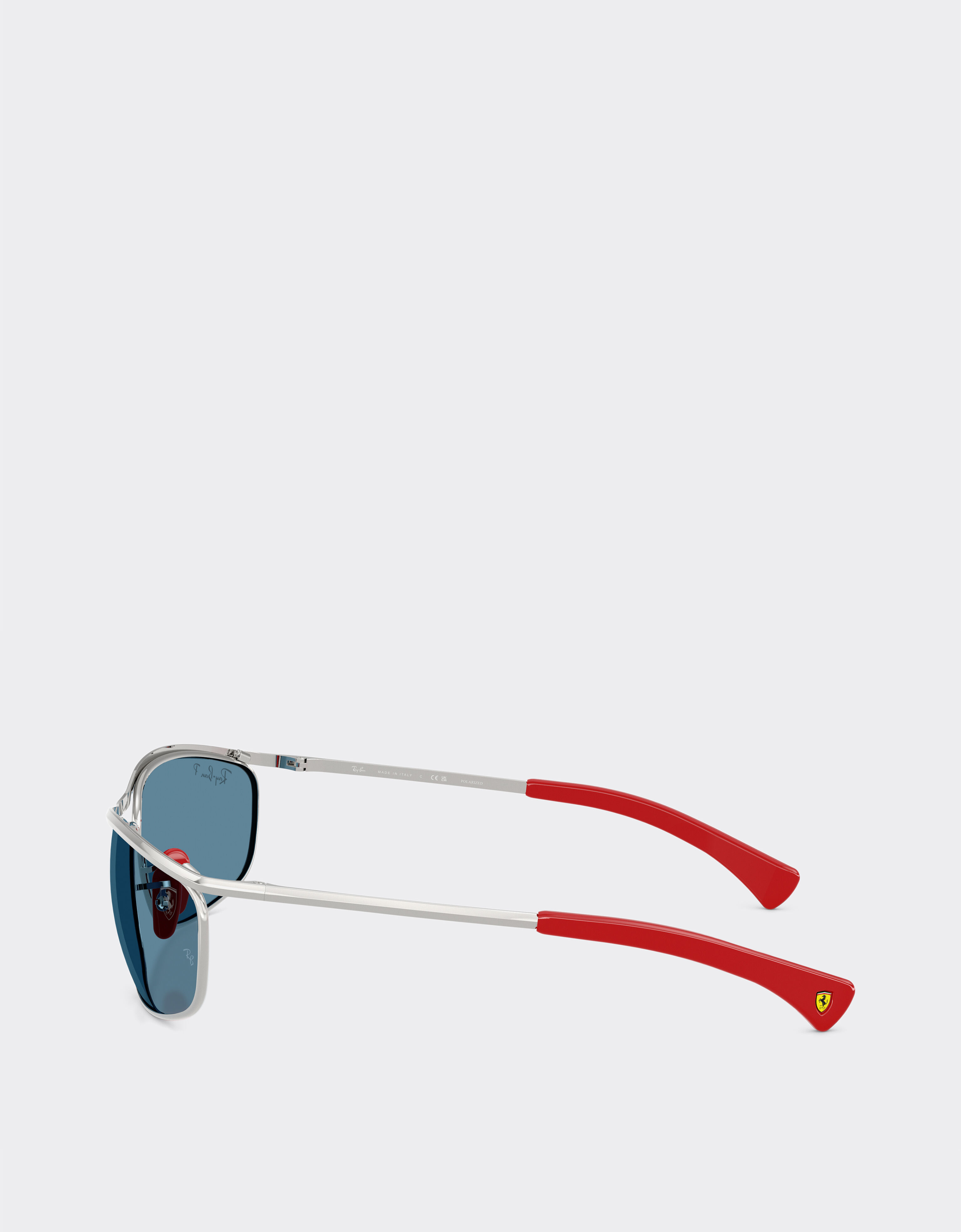 Ferrari Ray-Ban for Scuderia Ferrari RB3819M 银色金属镜框配偏光蓝色镜片 Silver LA0JPf