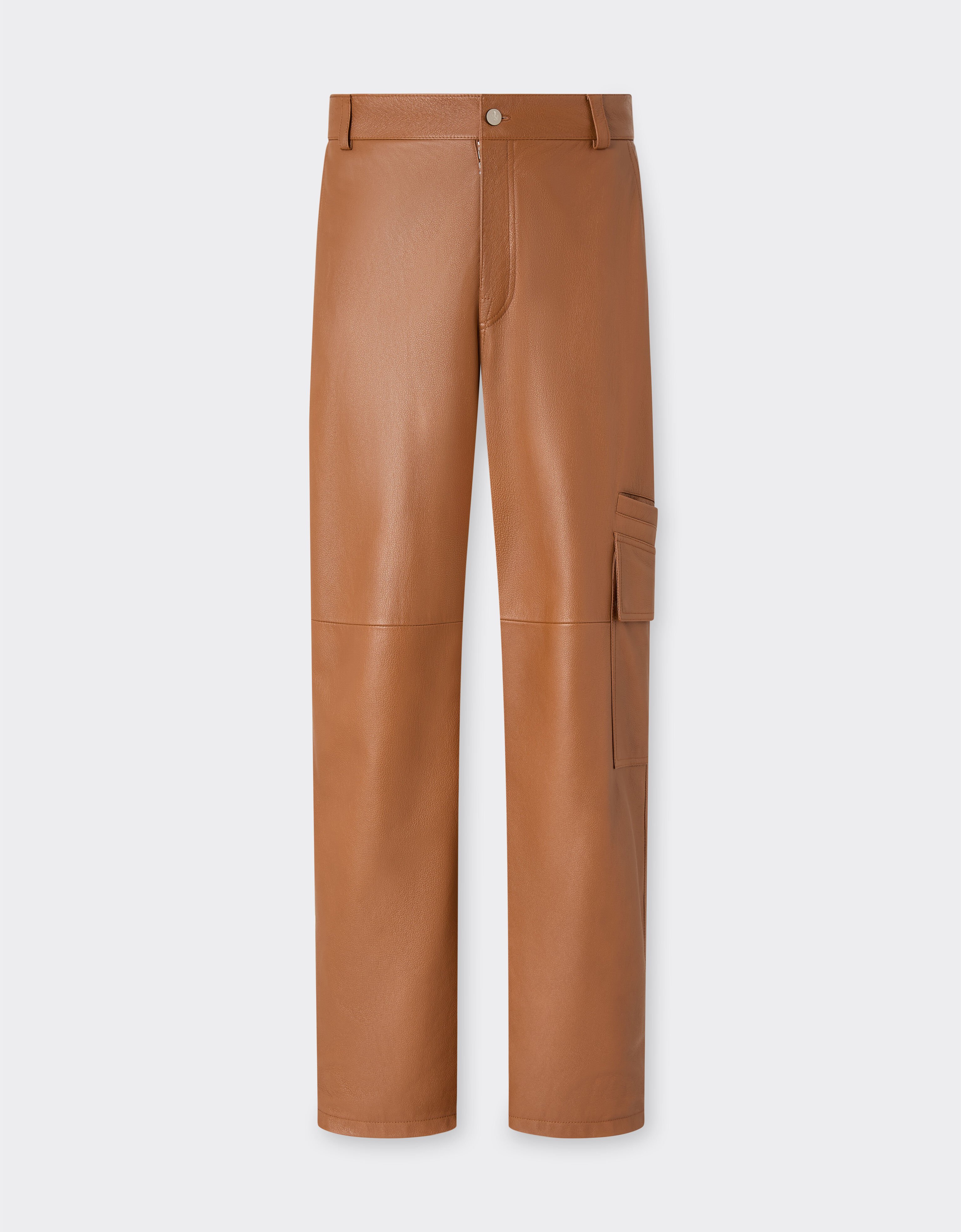 Deer-effect nappa leather cargo pants Ferrari Deer-effect nappa leather cargo pants Cognac 49910f