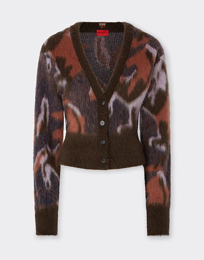 Ferrari Cavallino Ikat 图案针织开衫 Espresso 22530f