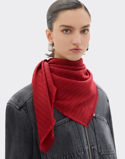 Ferrari Silk scarf with micro Ferrari logo Maison Red 50190f