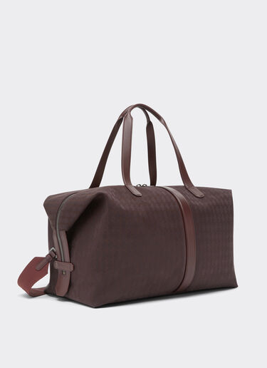 Ferrari Q-Cycle® jacquard duffle bag with Cavallino pattern Mahogany 49135f