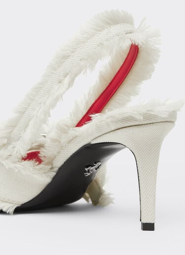 Ferrari 帆布露跟鞋 Avorio 50886f