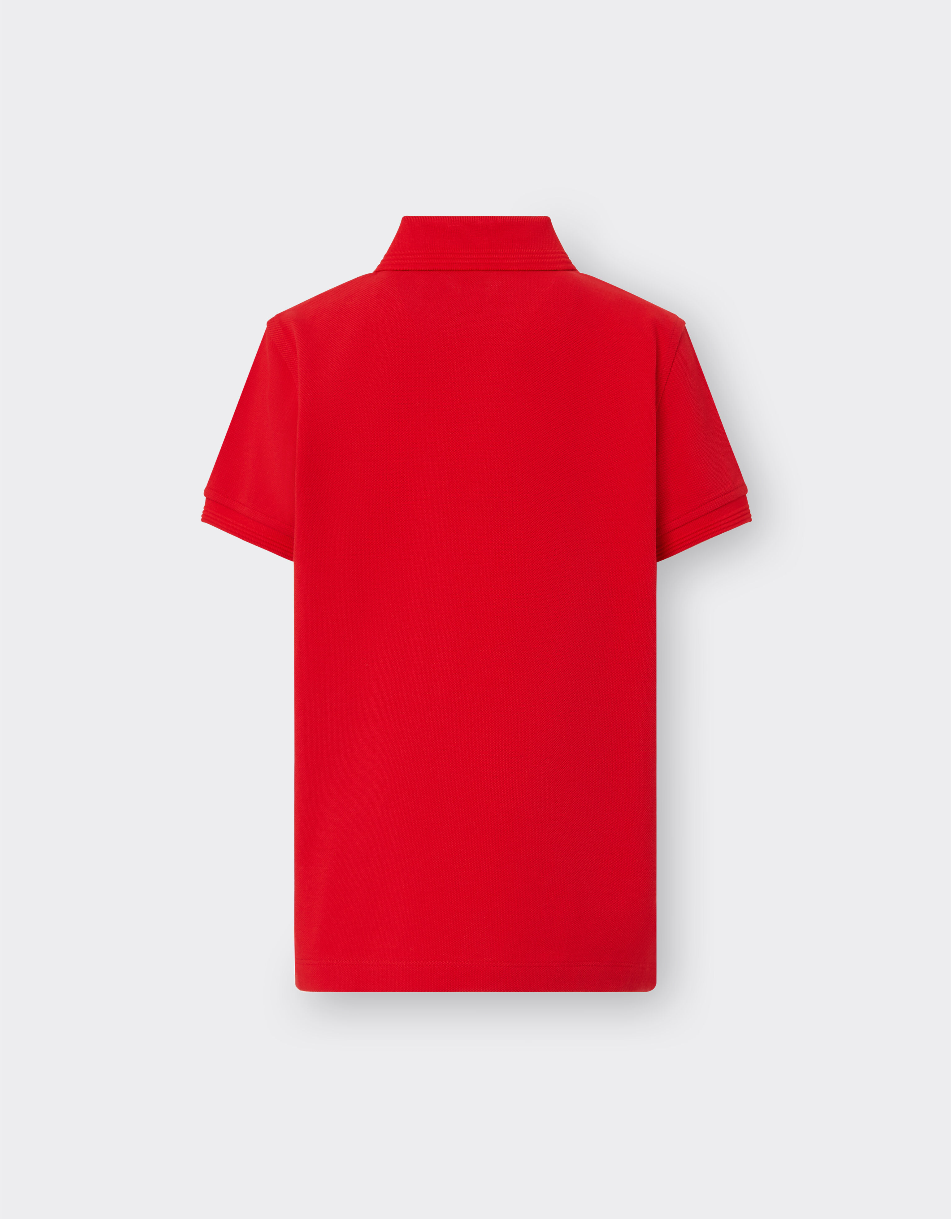Ferrari 跃马拼饰棉质珠地 Polo 衫 Rosso Corsa 红色 48531fK