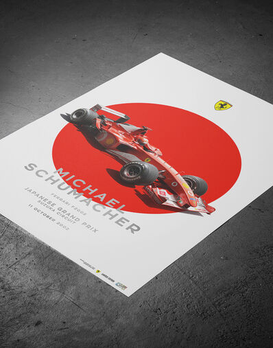 Ferrari Affiche officielle Ferrari F2002 Michael Schumacher GP de Suzuka Multicolore LE0P2793EXT0001f