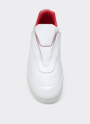 Ferrari 纳帕皮革浮雕效果标识运动鞋 Bianco Ottico CSMSN0001XL00004f