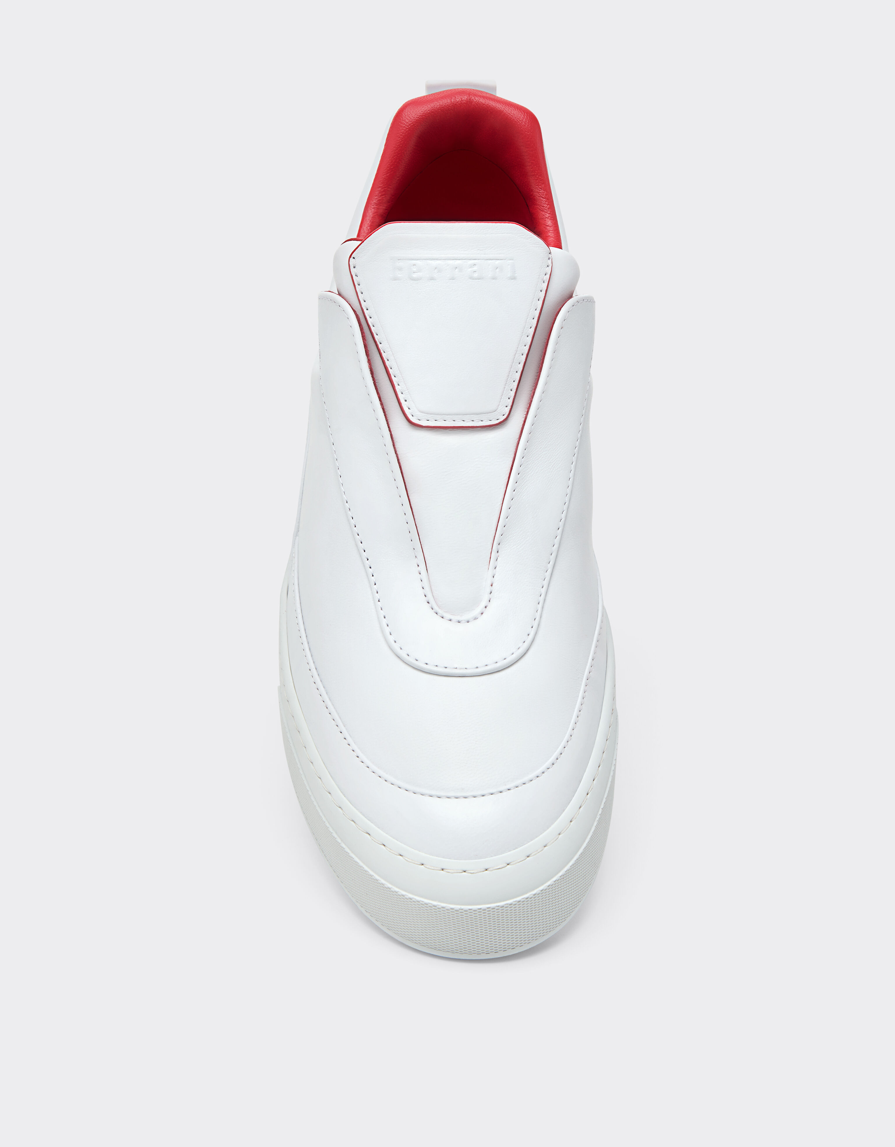 Ferrari 纳帕皮革浮雕效果标识运动鞋 Bianco Ottico CSMSN0001XL00004f