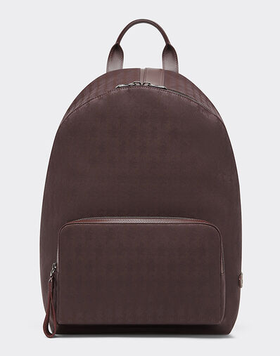 Ferrari Q-Cycle® jacquard backpack with Cavallino pattern Mahogany 49136f