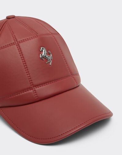 Ferrari 跃马细节纳帕皮革棒球帽 Maison Red 50246f
