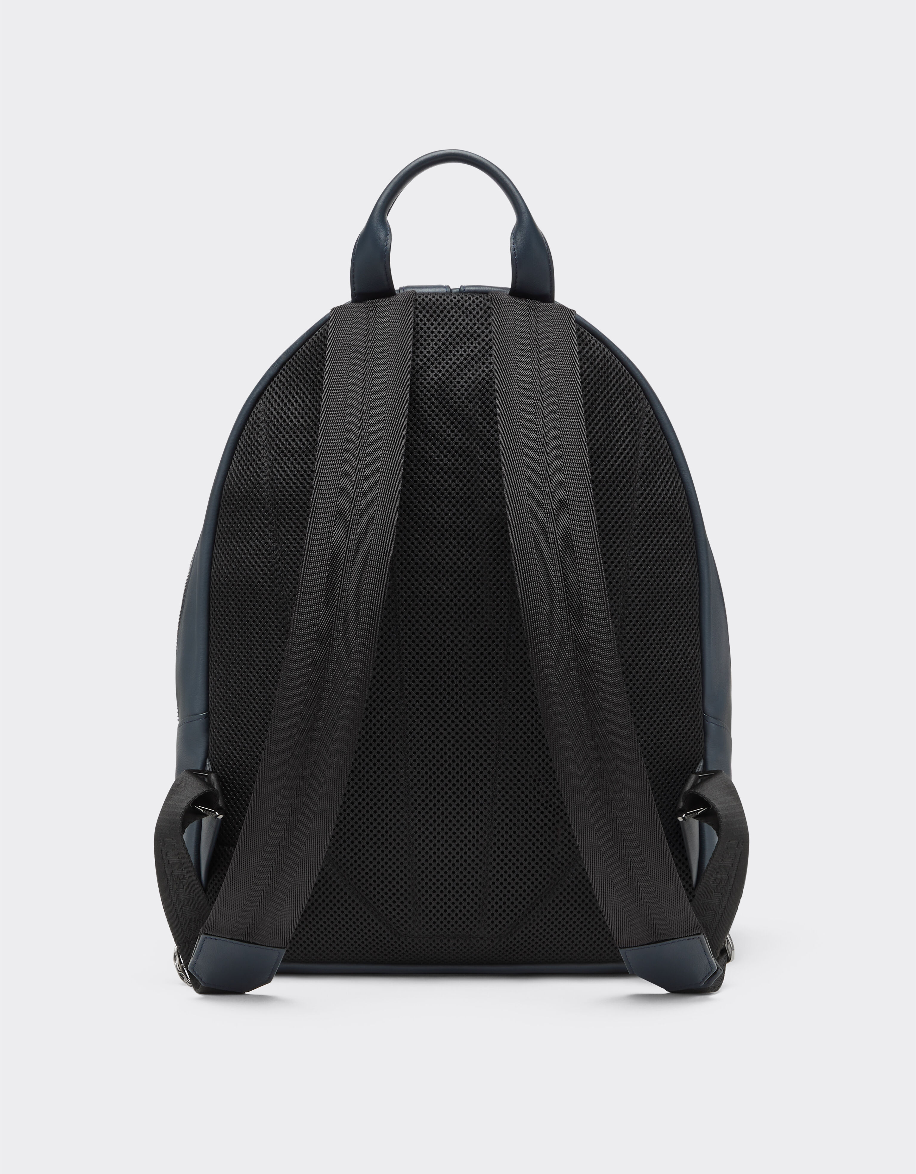 Ferrari 摔花皮革背包 Navy 22253f