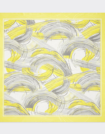 Ferrari 印花真丝斜纹方巾 Giallo Modena 黄色 21930f