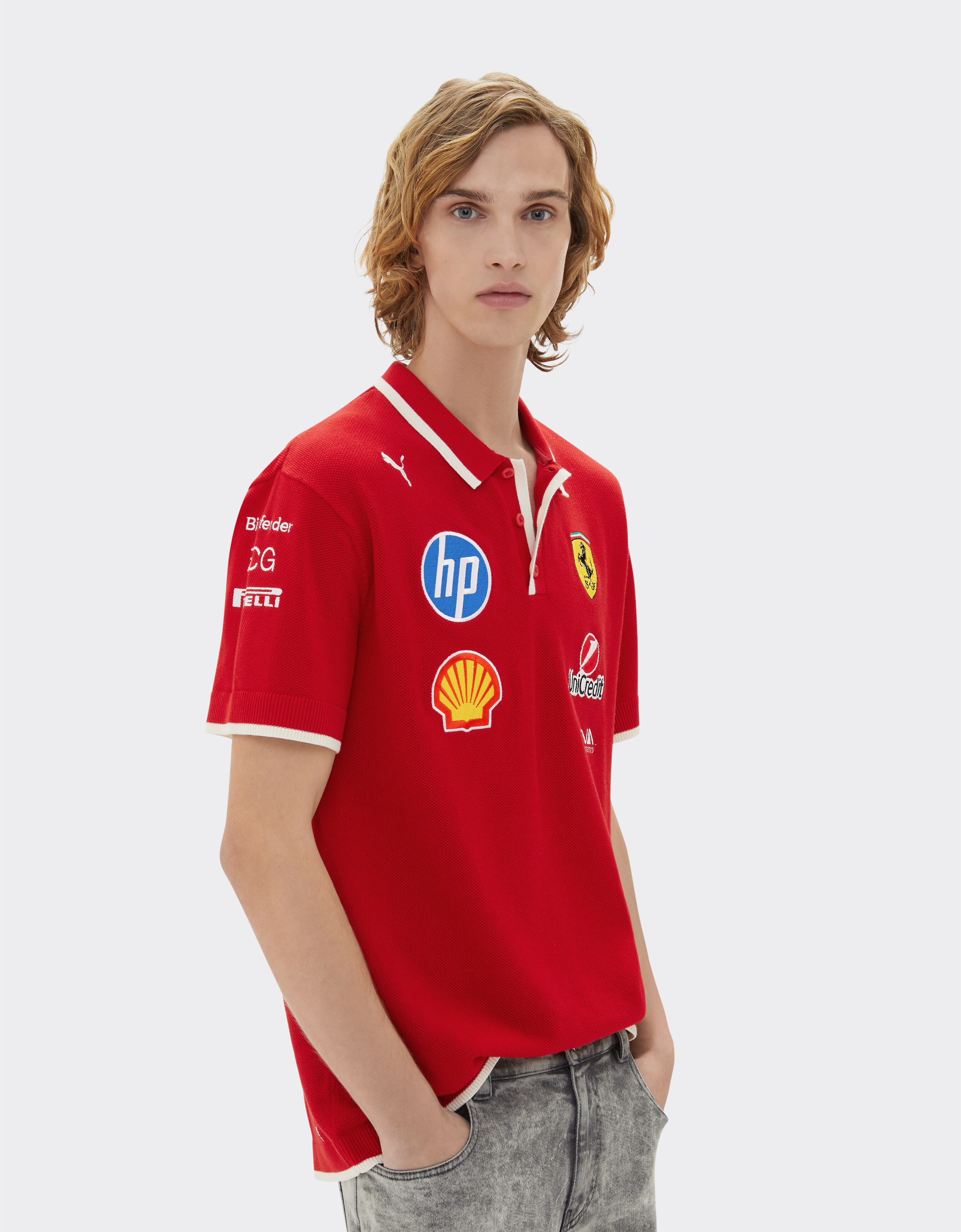 Ferrari Puma 与 Scuderia Ferrari HP 合作款上海特别版 Polo 衫 红色 LA04Jf