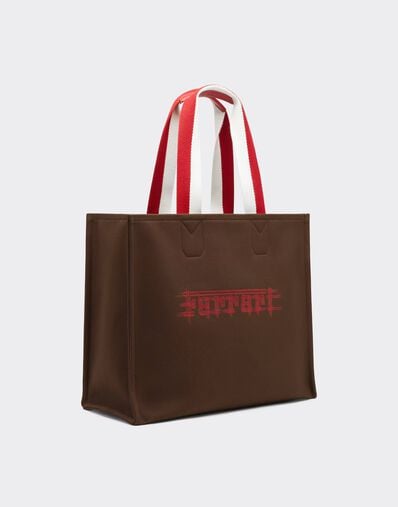 Ferrari Tote bag Ferrari in canvas per il GP Monaco 2026 Caffè CBWTO0020YL00008f