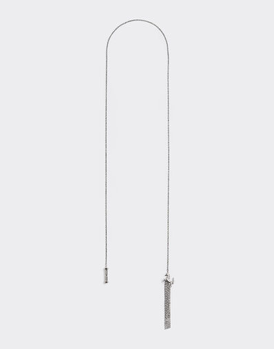 Ferrari Rhinestone necklace with Prancing Horse and mini piston Polished Chrome 50317f