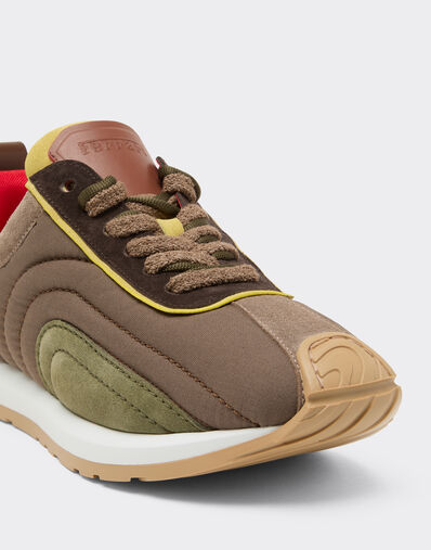 Ferrari Sneaker in suede, nappa leather, and waxed nylon Ebony 49886f