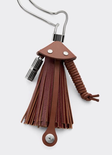 Ferrari 金属和半亮光皮革饰链 Fired Brick 51083f