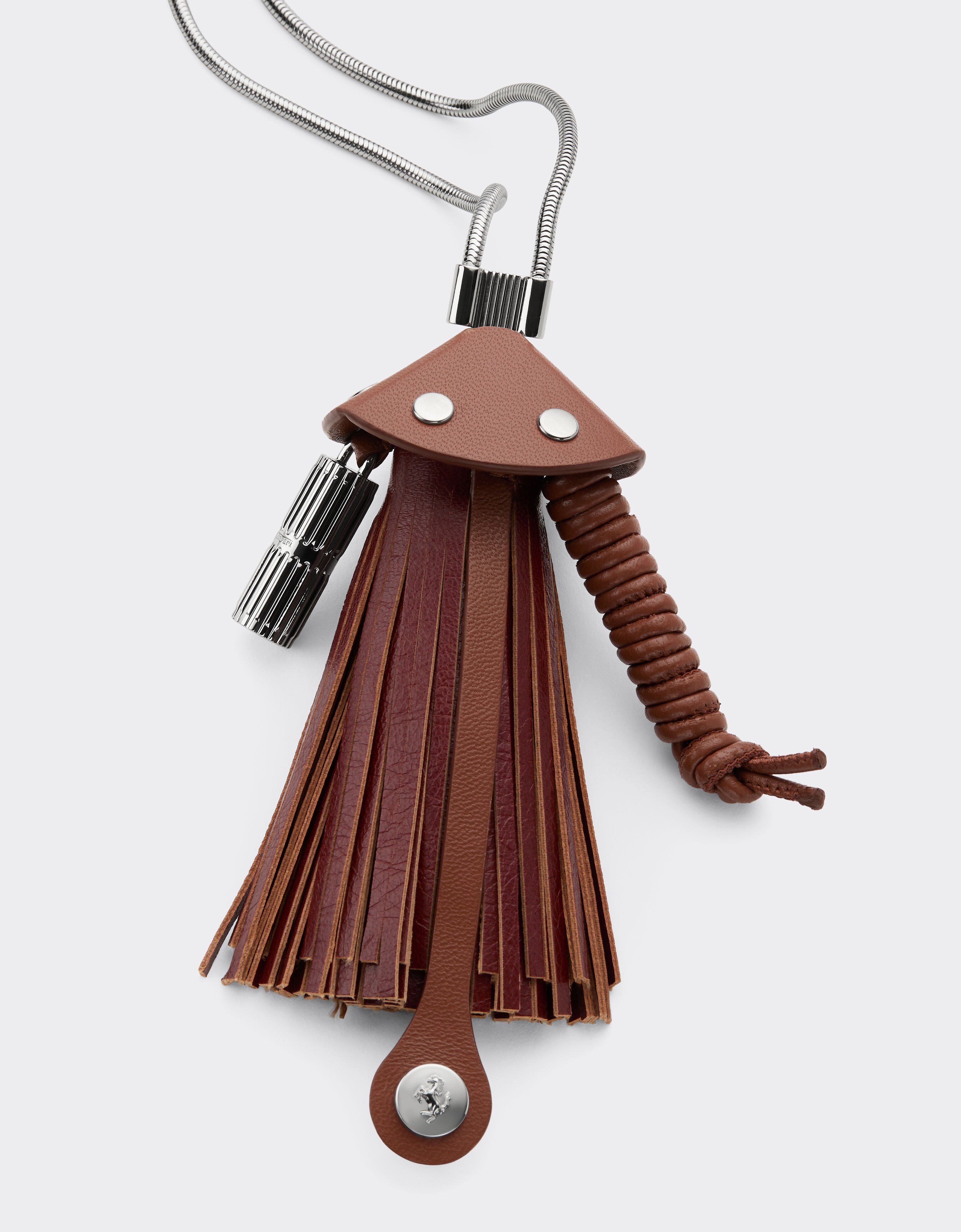 Ferrari 金属和半亮光皮革饰链 Fired Brick 51083f