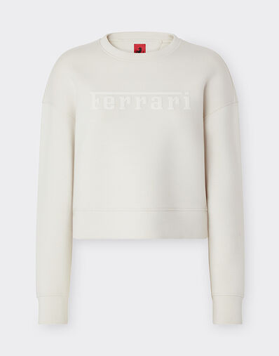Ferrari Scuba sweatshirt with Ferrari logo Ivory 20520f